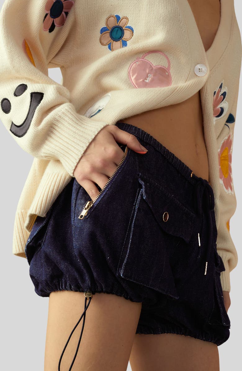 Cynthia Rowley Denim Cargo Shorts, Alternate, color,