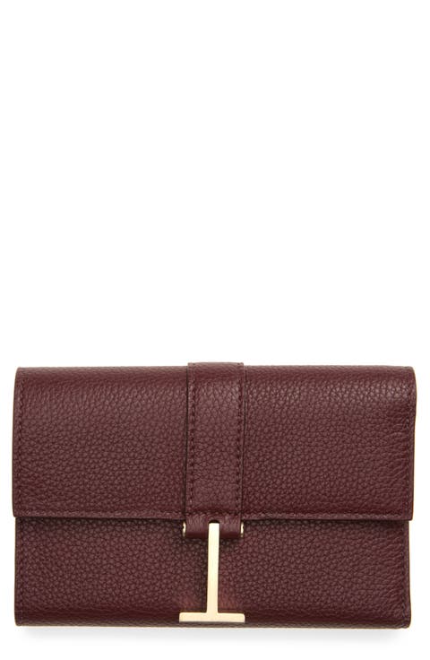 Kara Grain Leather Compact Wallet