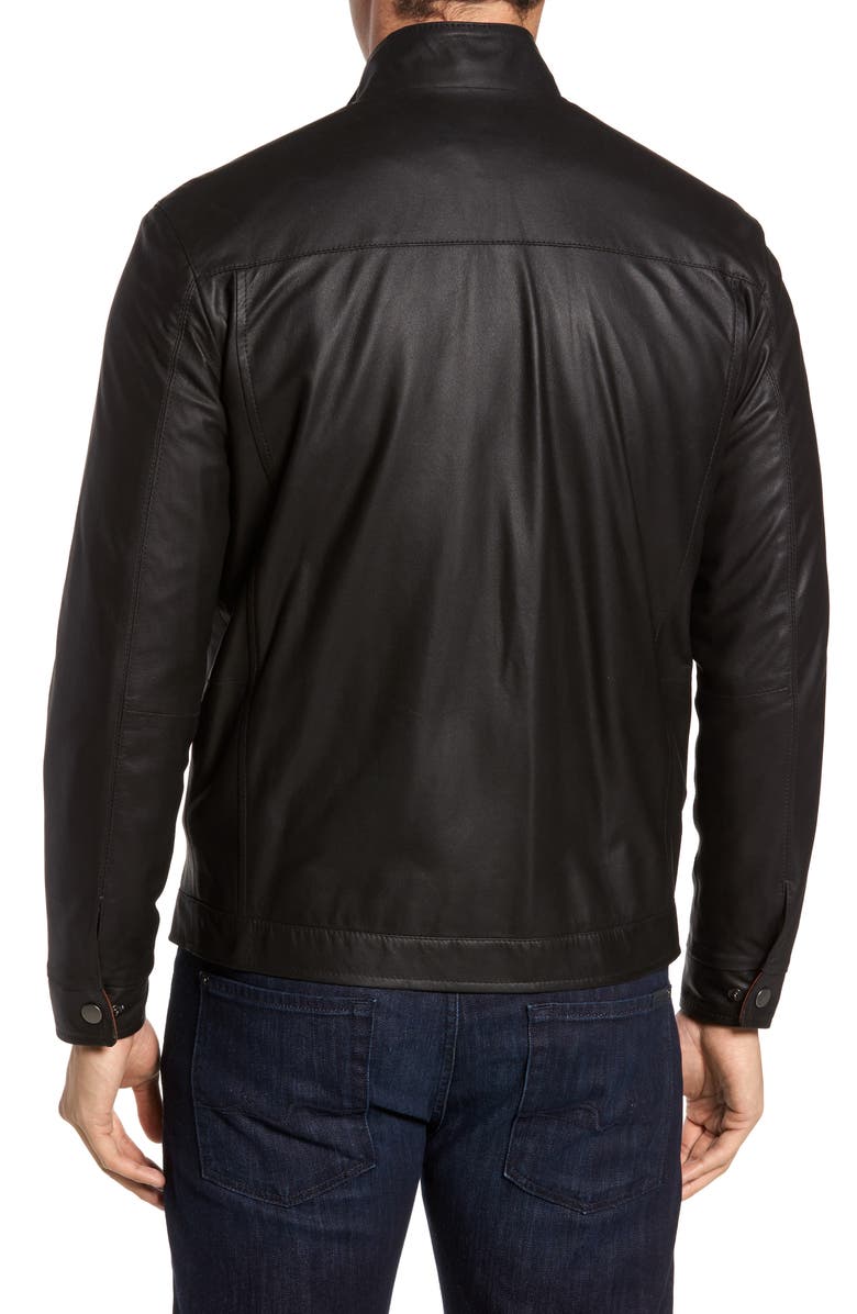 Remy Leather Leather Jacket, Alternate, color, Peat/ Timber