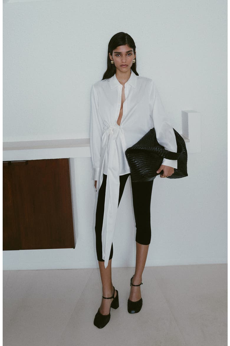 Side Knot Shirt, Alternate, color, OFF WHITE
