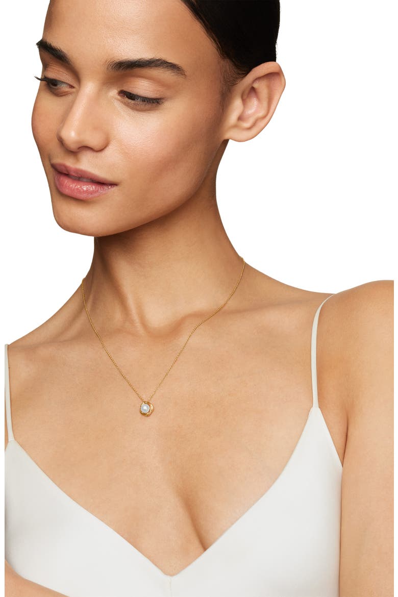 Infinity Cultured Pearl Pendant Necklace, Alternate, color, 18K YELLOW GOLD