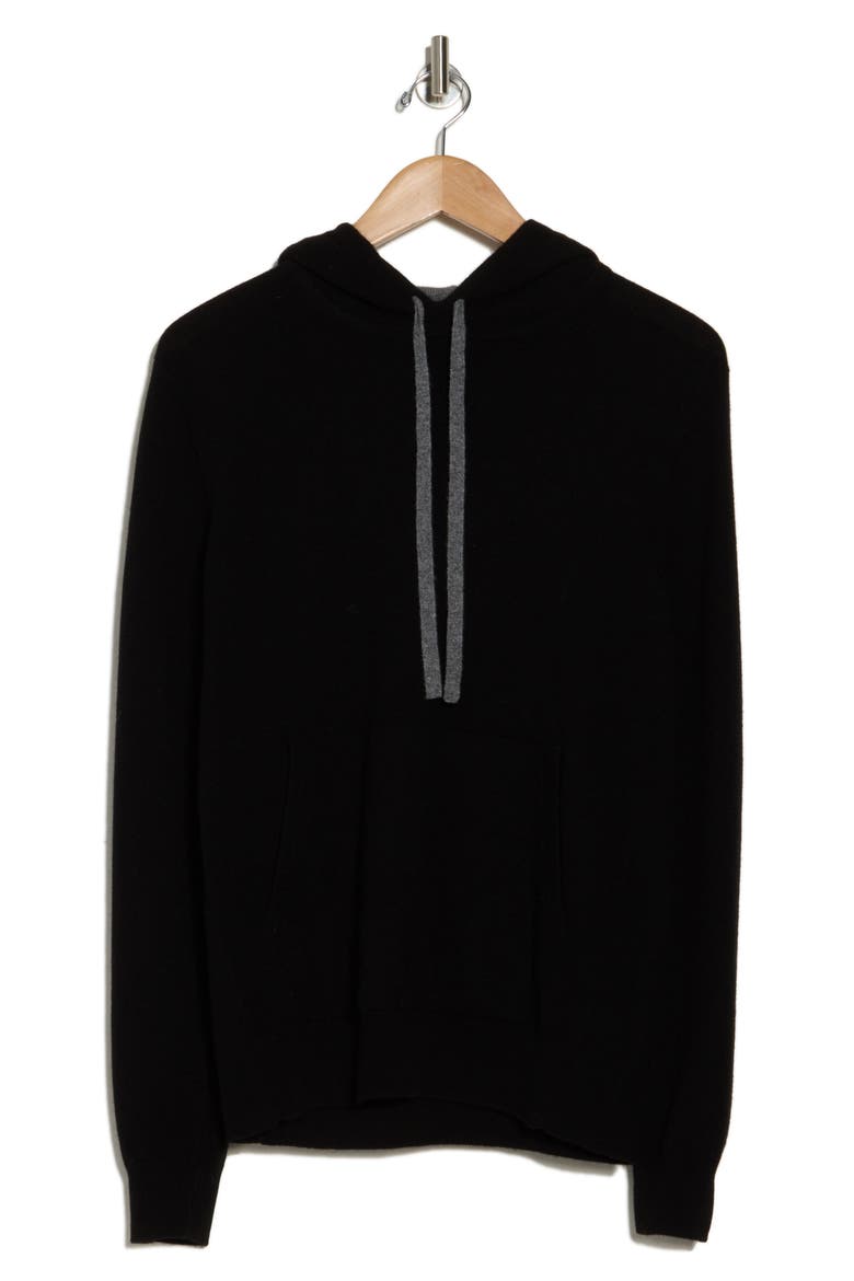 Relaxed Cashmere Hooded Sweater, Alternate, color, BLK