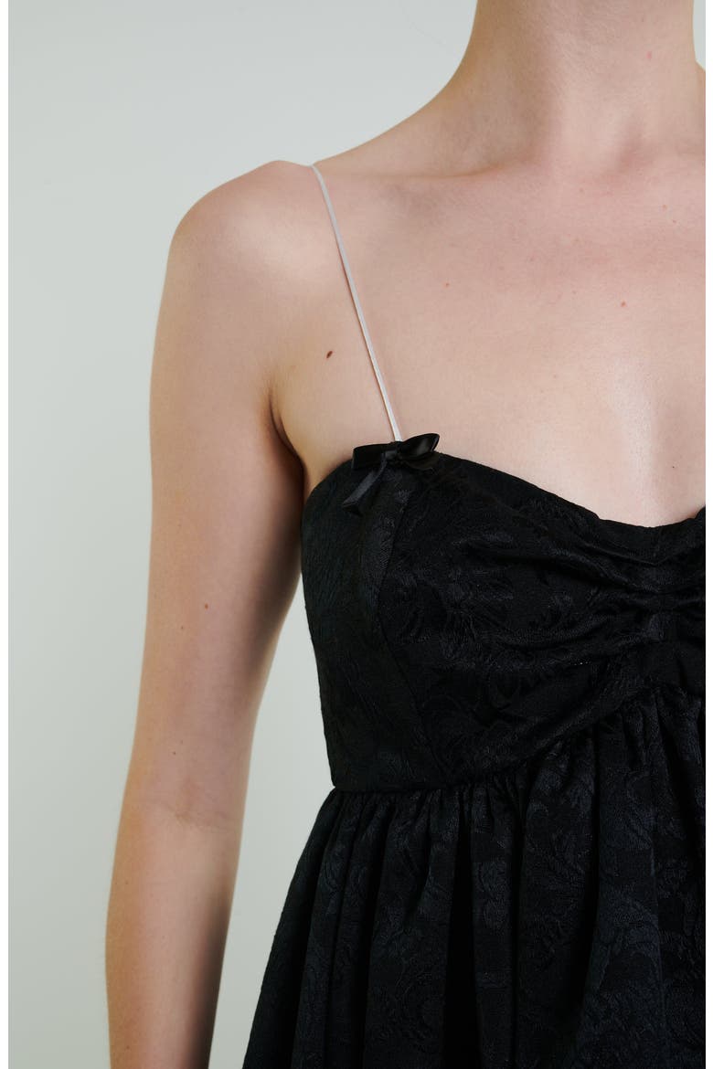 Stewart Mini Bow Dress, Alternate, color, Black / Cream