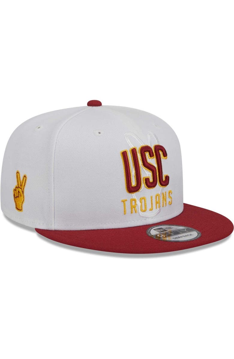 New Era Men's New Era White/Cardinal USC Trojans Two-Tone Layer 9FIFTY Snapback Hat, Main, color, 