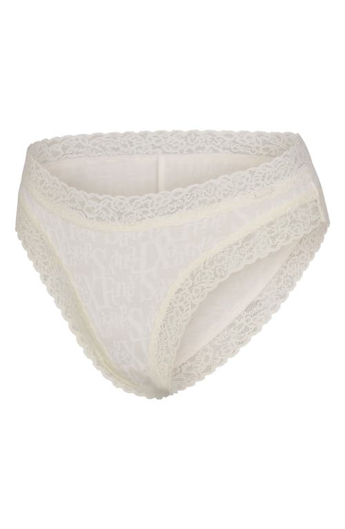 Savage X Fenty Essentials Lace Trim Stretch Cotton Cheeky Briefs In White
