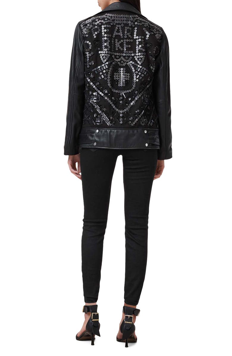 AllSaints Miller Skinny Jeans, Alternate, color, Black