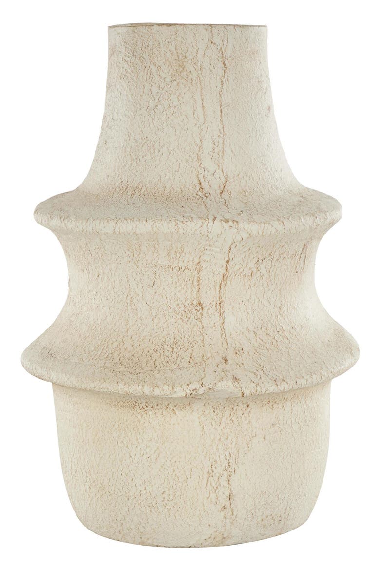 Papier-Mâché Cream Vase, Alternate, color, BEIGE
