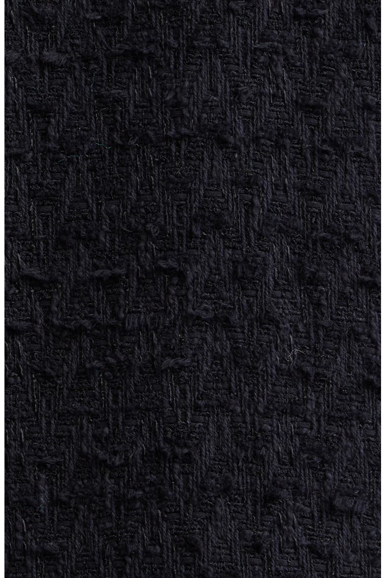 Logo Button Collarless Tweed Jacket, Alternate, color, N0000NERO