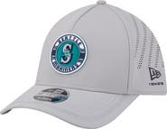 New Era Men's New Era Gray Seattle Mariners Patch 39THIRTY A-Frame M-Crown Perforated Flex Hat
