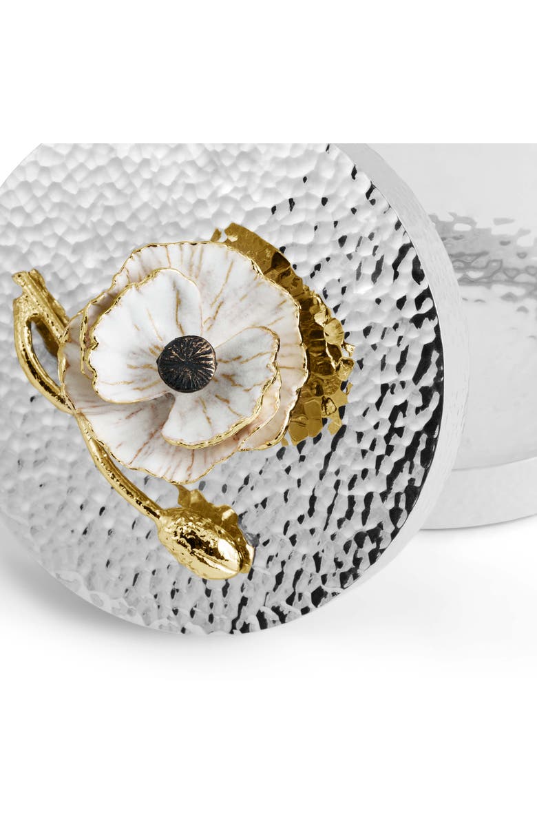 Michael Aram Anemone Extra Small Canister, Alternate, color, Silver/ White/ Gold
