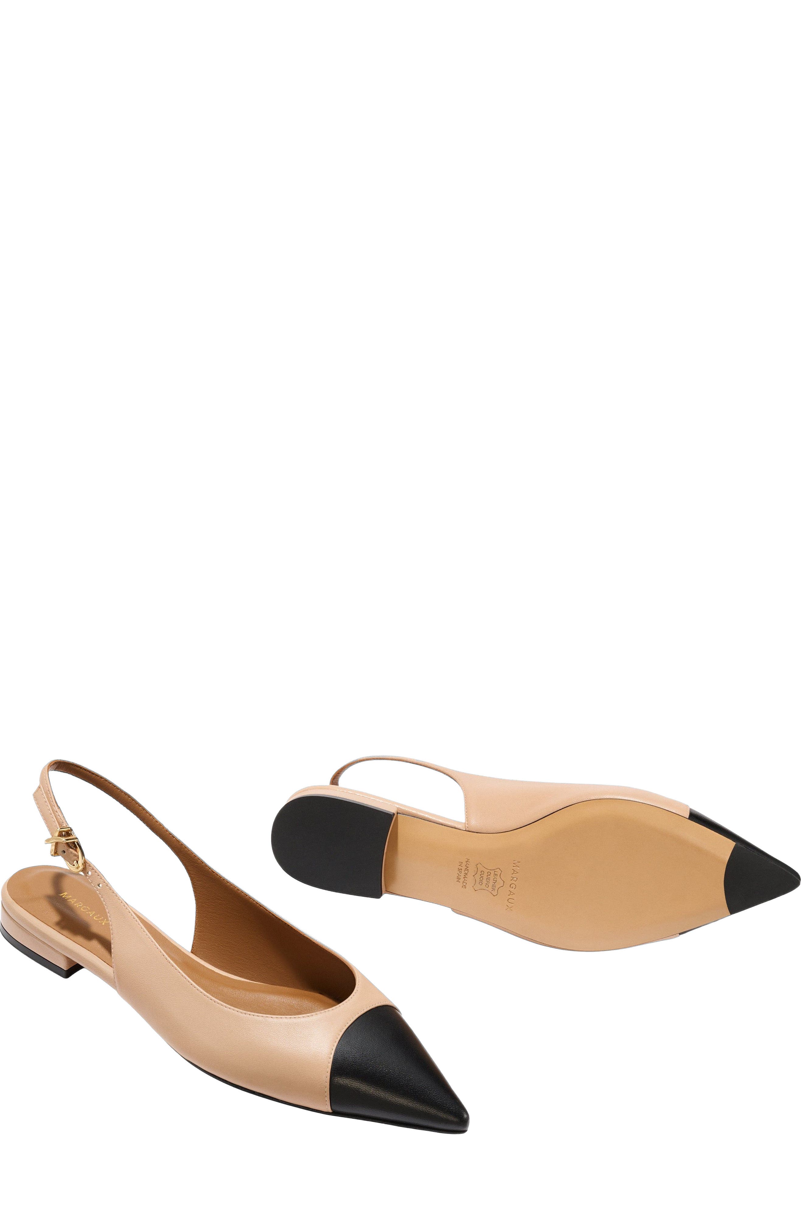 The Elise Cap-Toe, Alternate, color, Dune and Black Nappa
