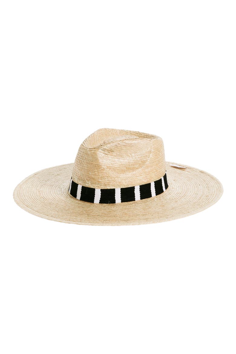 Jakeline Palm Staw Hat, Main, color, BLACK/WHITE