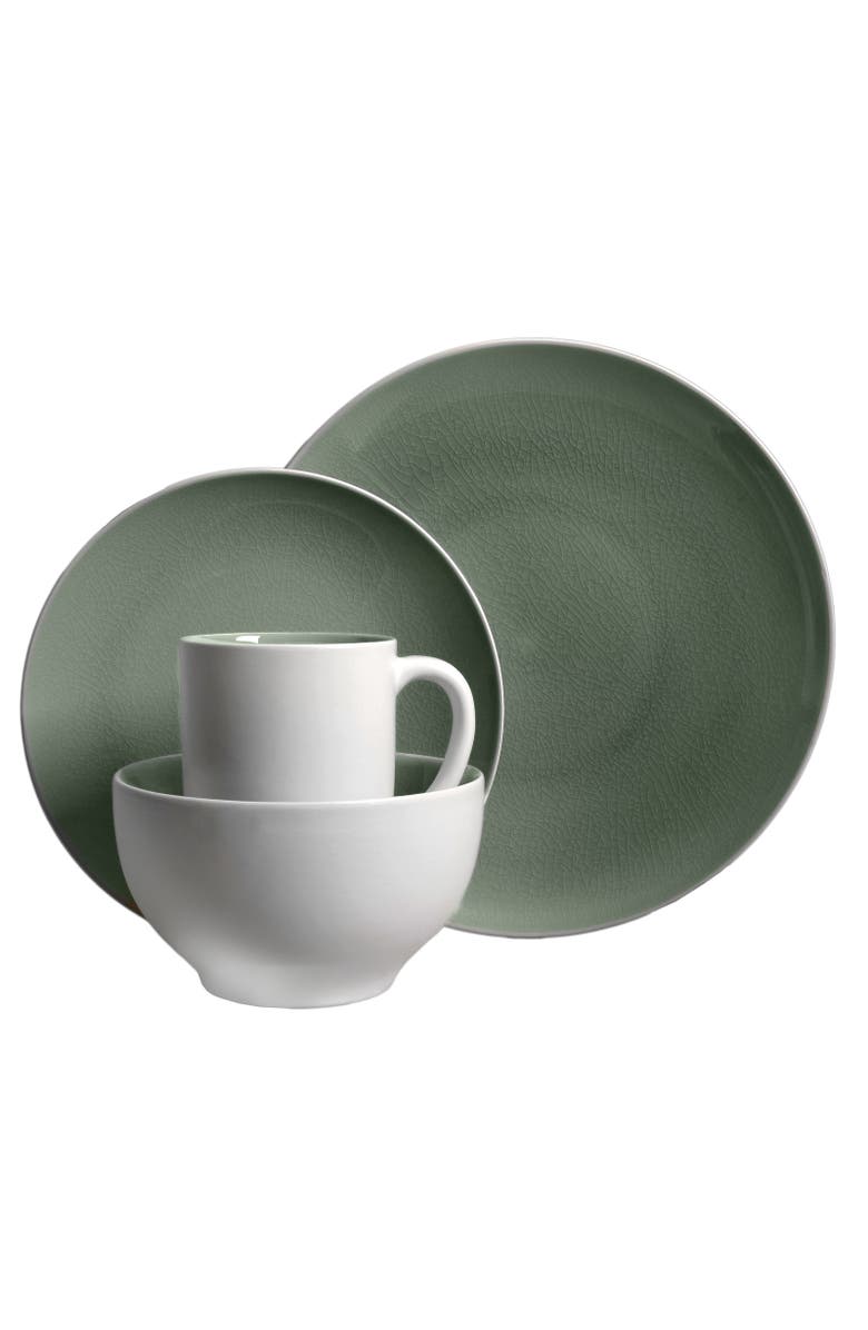 Gibson Elite Serenity 16-Piece Dinnerware Set, Grey, Main, color, Green