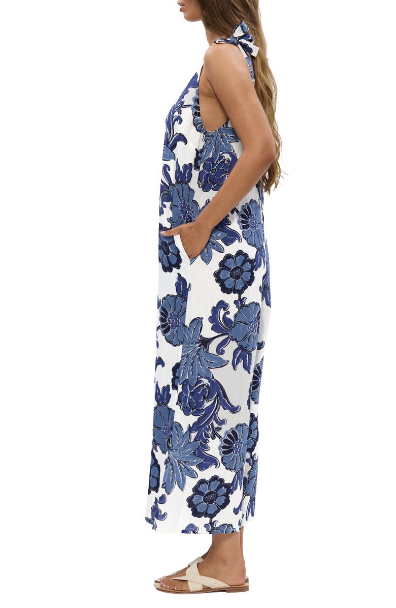 Talisman the Label Temple Floral Jumpsuit, Alternate, color, Navy Ibiza
