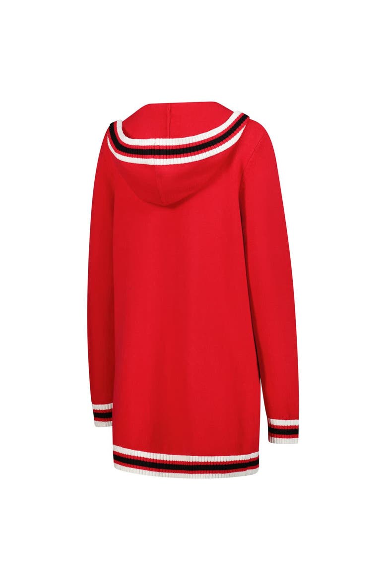 Women's Gameday Couture  Red Wisconsin Badgers Tri-Blend Rounded Stripe Cardigan, Alternate, color, Red