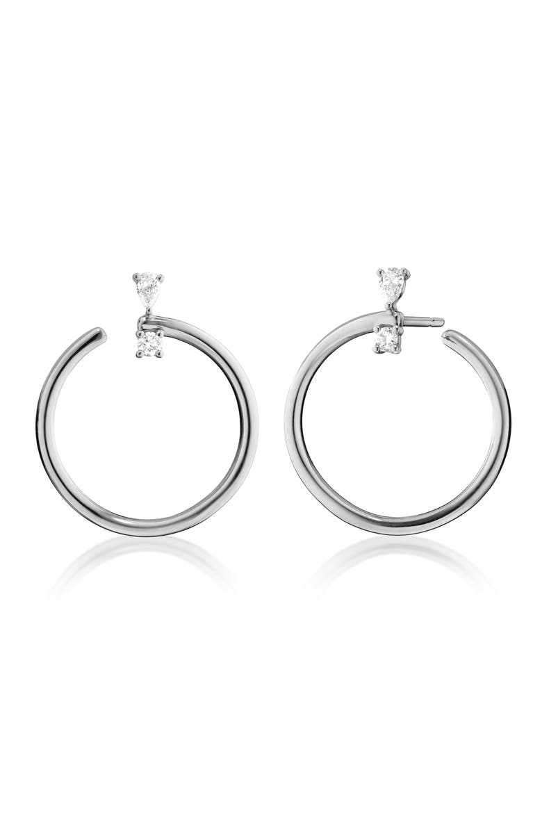 Large Galaxy Wrap Hoop Earrings, Main, color, SILVER