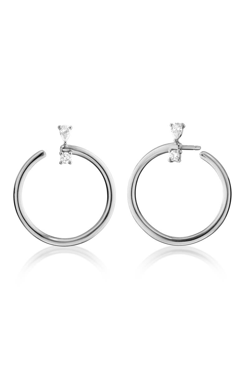 Monica Rich Kosann Large Galaxy Wrap Hoop Earrings, Main, color, Silver