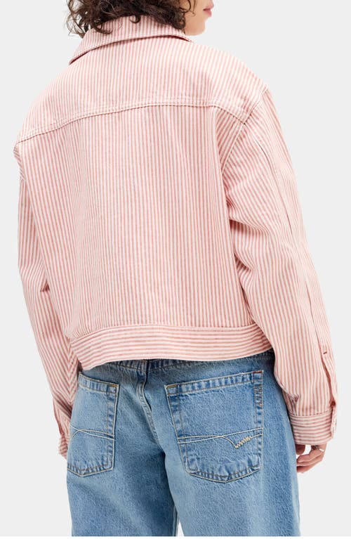BDG URBAN OUTFITTERS BDG URBAN OUTFITTERS YURI STRIPE COTTON CANVAS ZIP JACKET 