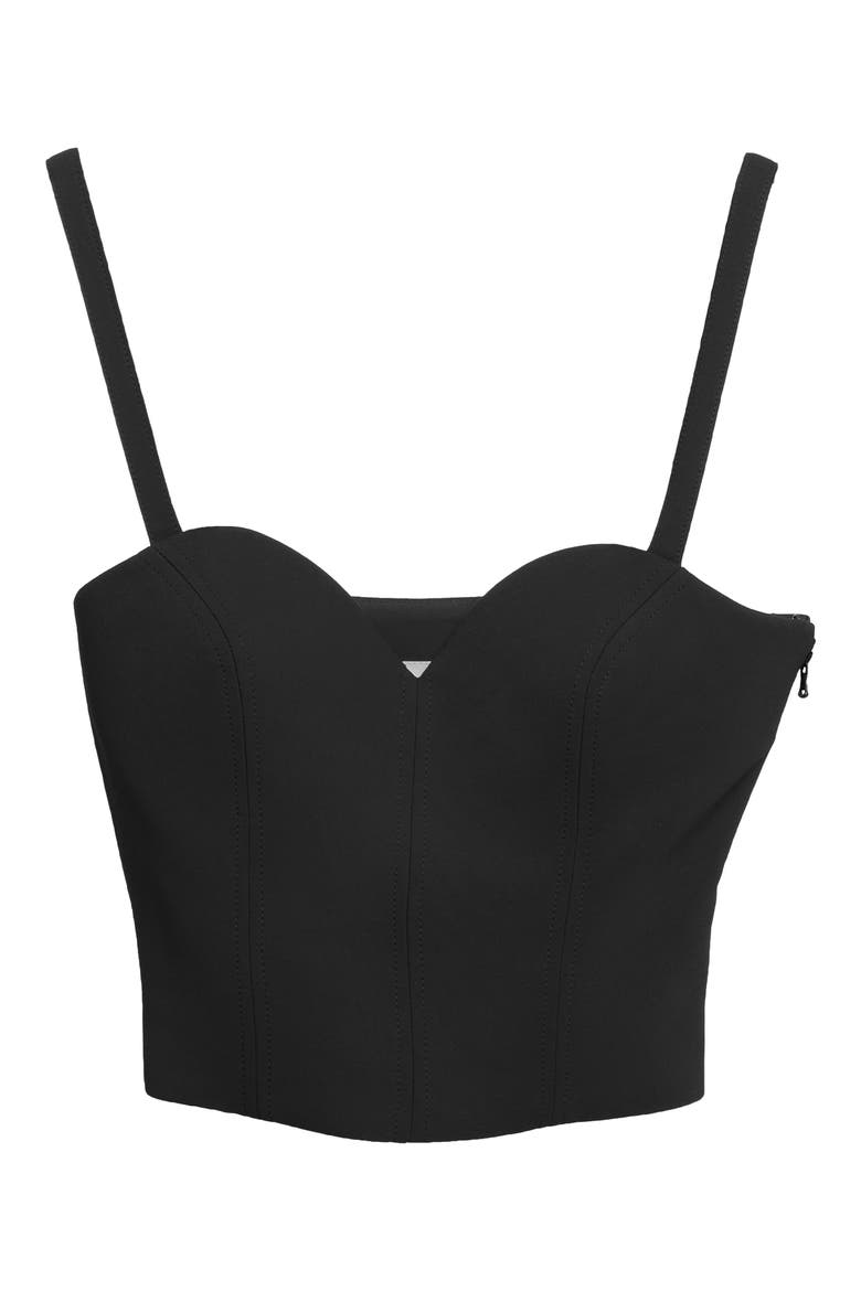Crop Cady Bustier Top, Alternate, color, BLACK