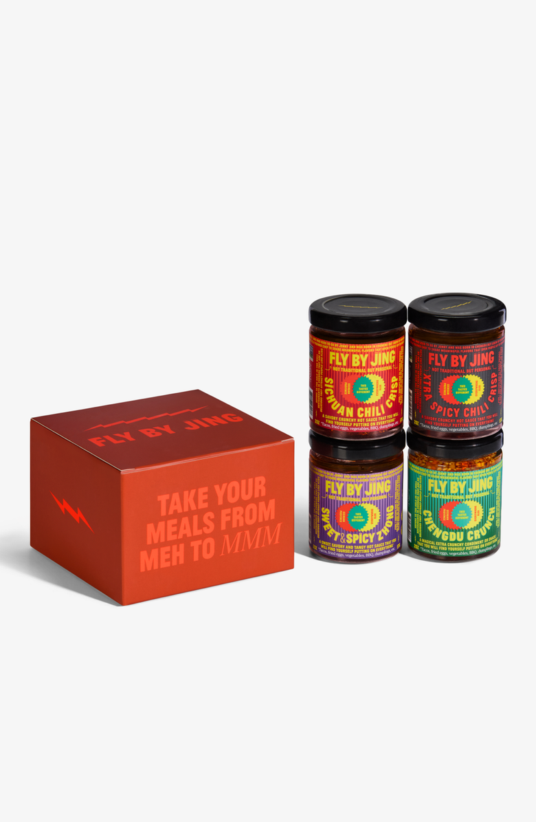 Fly by Jing Mini Sampler Set of Chili Sauces, Alternate, color, Red Box