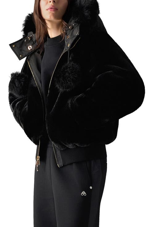 Luxe Satin Reversible Faux Fur Bomber Jacket