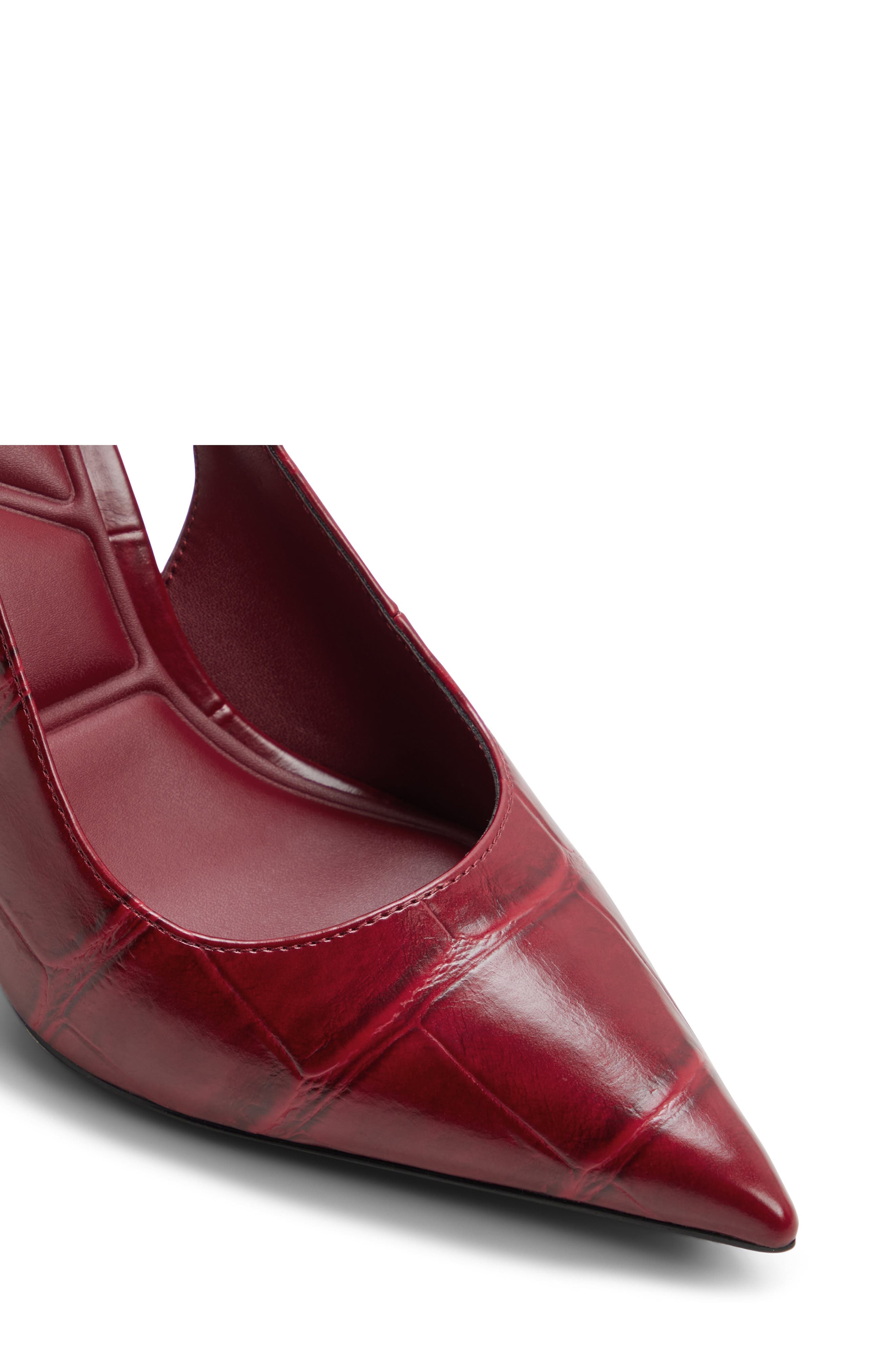 Stessysling 2.0 Croc Embossed Slingback Pump, Alternate, color, DARK RED