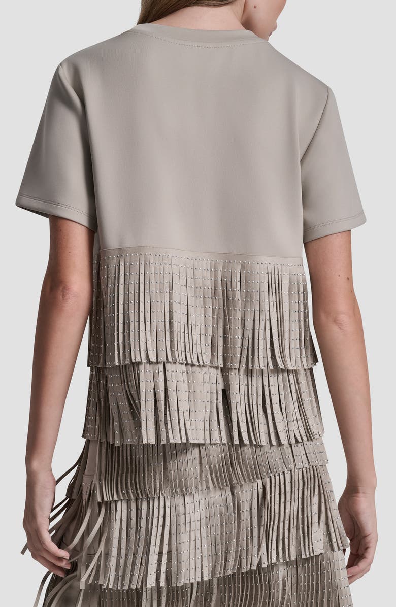 DKNY Stud Fringe Top, Alternate, color, Pebble