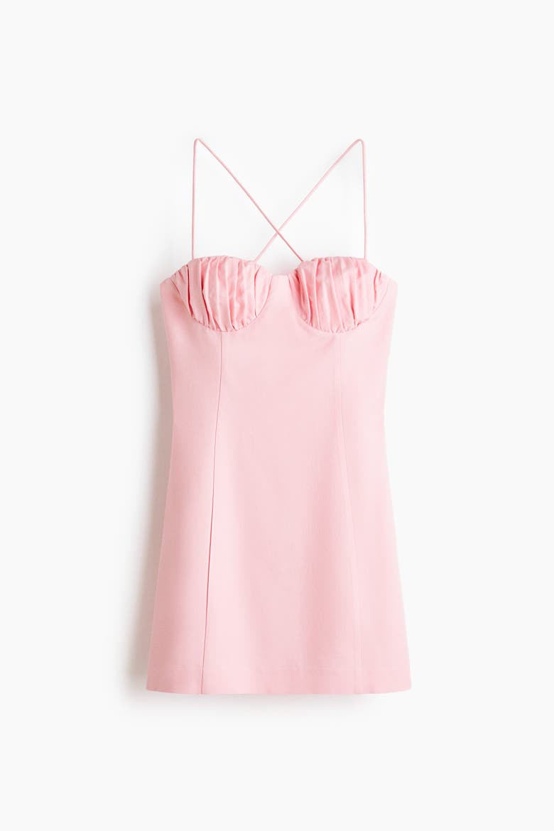 Linen-blend Strappy Dress, Alternate, color, Light pink
