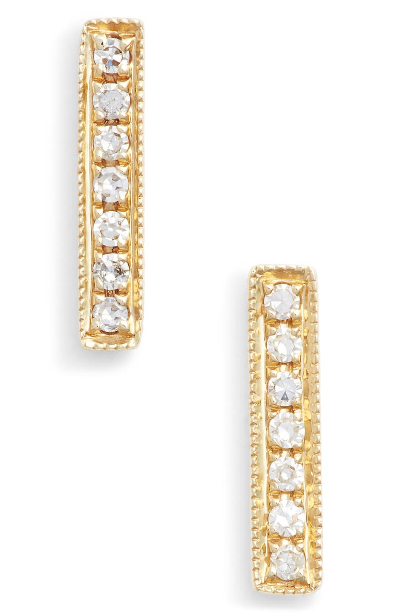 Dana Rebecca Designs Sylvie Rose Diamond Bar Stud Earrings, Main, color, Yellow Gold