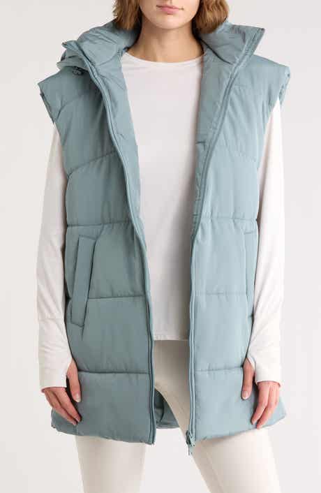 Z by Zella Hooded Long Quilted Vest