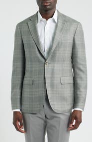 Canali Kei Plaid Wool, Silk & Linen Sport Coat