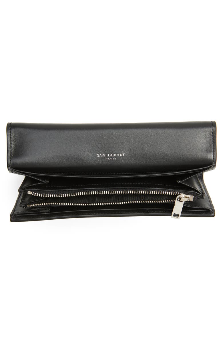 Saint Laurent Lizard Embossed Leather Wallet, Alternate, color, 