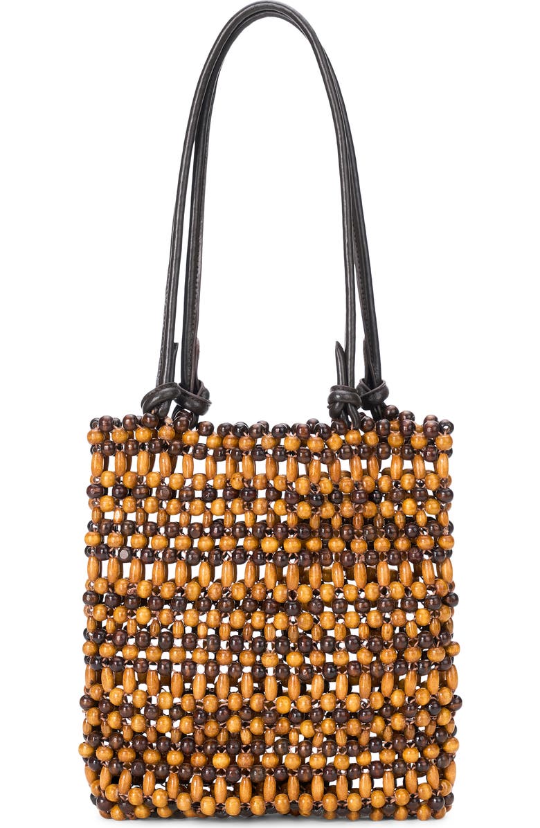 STAUD Baja Mini Beaded Tote, Main, color, Multi Wood Beads
