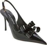 Dolce&Gabbana Coeur Leather Slingback Pointed Toe Pump