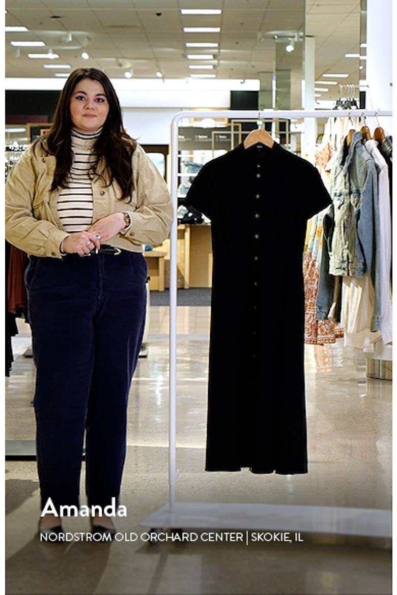 Short Sleeve Linen Blend Midi Shirtdress video