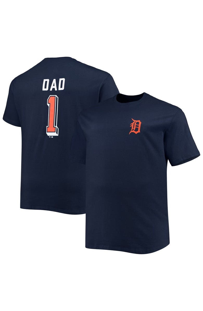 PROFILE Men's Navy Detroit Tigers Big & Tall Father's Day #1 Dad T-Shirt, Main, color, 