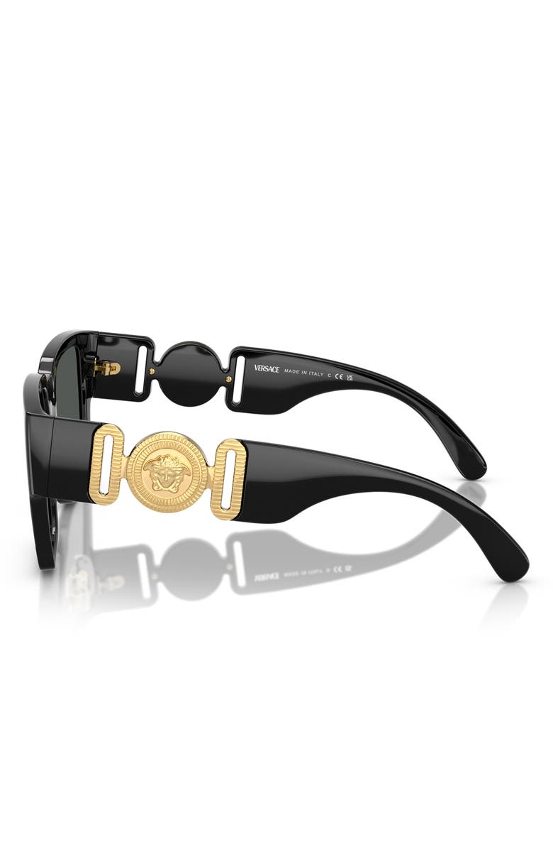 Versace Biggie 57mm Rectangular Sunglasses, Alternate, color, Dark Grey