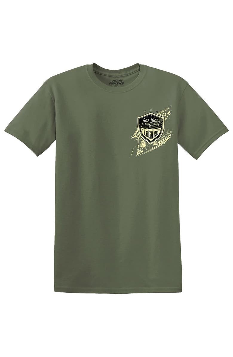 TEAM PENSKE Men's Team Penske Green Joey Logano Military Car T-Shirt, Alternate, color, Green