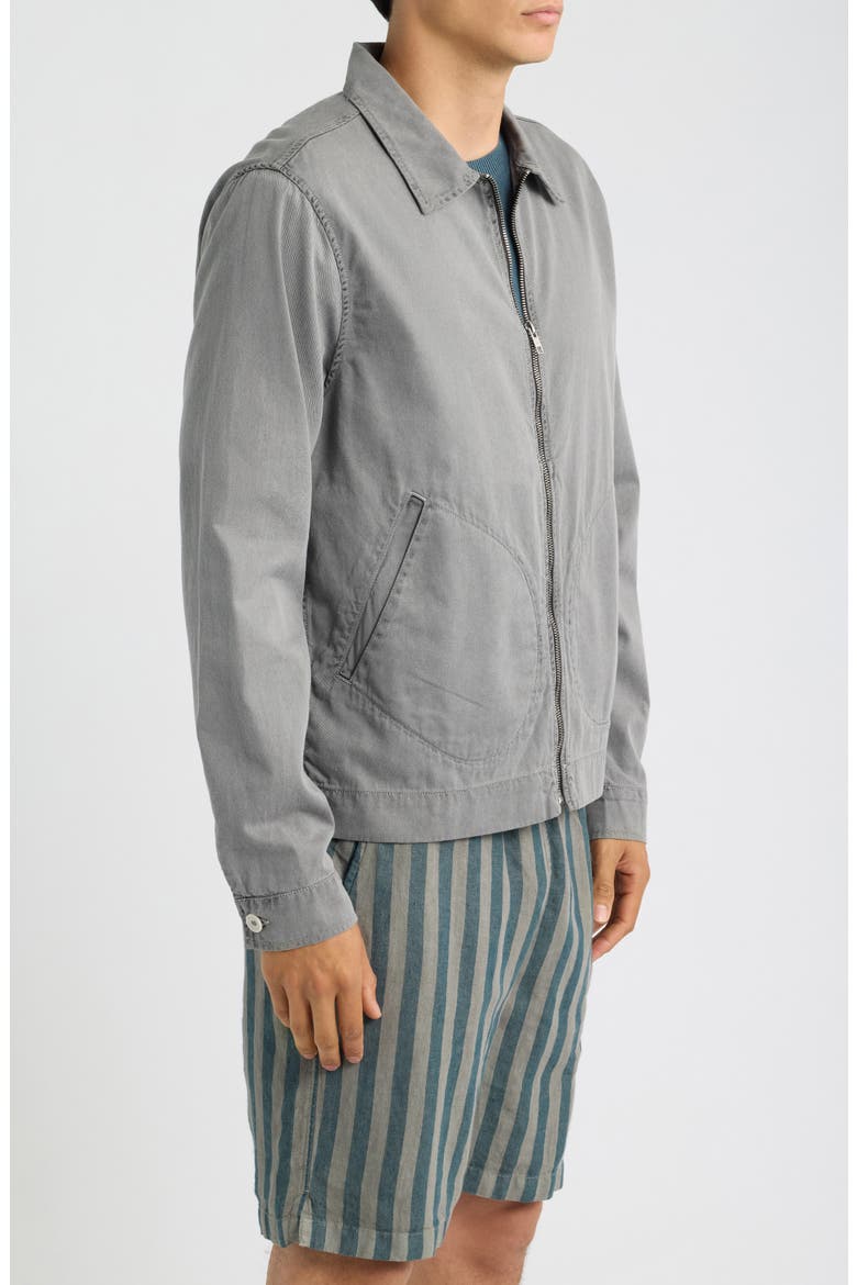 Organic Cotton Twill Zip Jacket, Alternate, color, DARK GREY