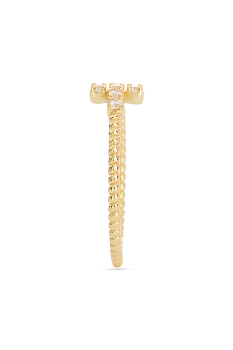 Cubic Zirconia Sideways Cross Ring, Alternate, color, GOLD