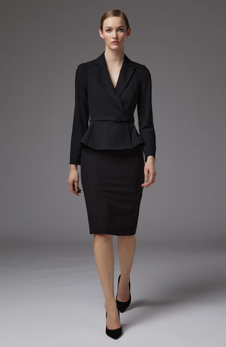 LK Bennett Nina Belted Peplum Blazer, Alternate, color, 