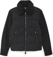 Reiss Maximus Mixed Media Quilted Puffer Jacket