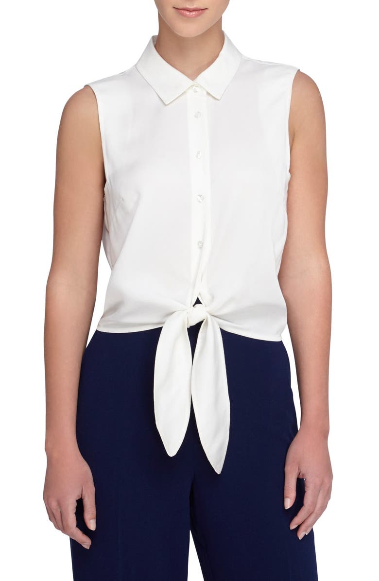 Catherine Catherine Malandrino 'Colby' Sleeveless Tie Waist Blouse, Main, color, 