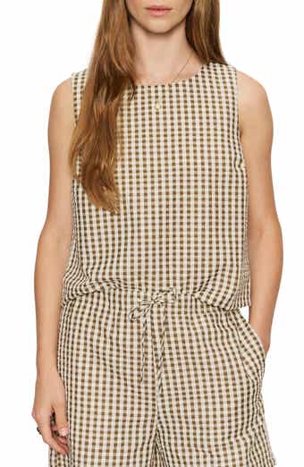 Better Days Gingham Cotton Seersucker Top