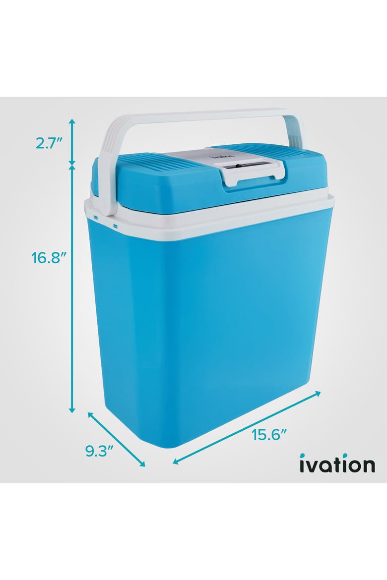 24L Electric Cooler/Warmer, Alternate, color, Aqua Blue