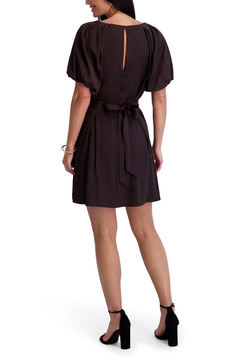 Puff Sleeve Minidress, Alternate, color, CHOCOLATE
