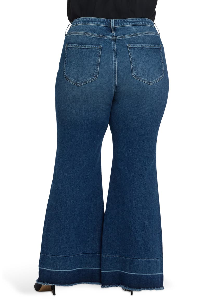 Mia Release Hem High Waist Palazzo Flare Jeans, Alternate, color, DARK LOIRE