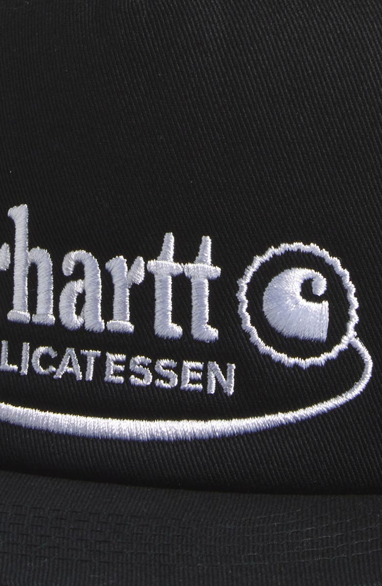 Carhartt Work In Progress Graphic Logo Trucker Hat, Alternate, color, Black / Black