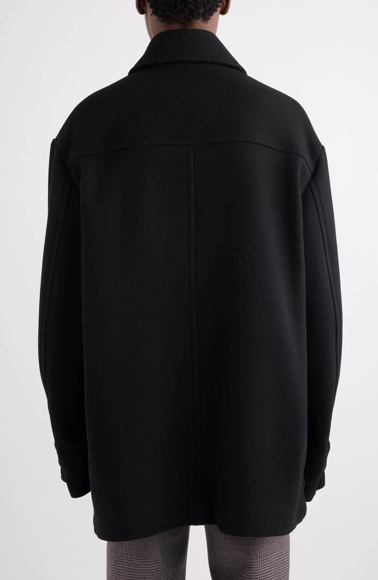 Dries Van Noten Rivne Relaxed Wool Blend Coat, Alternate, color, Black