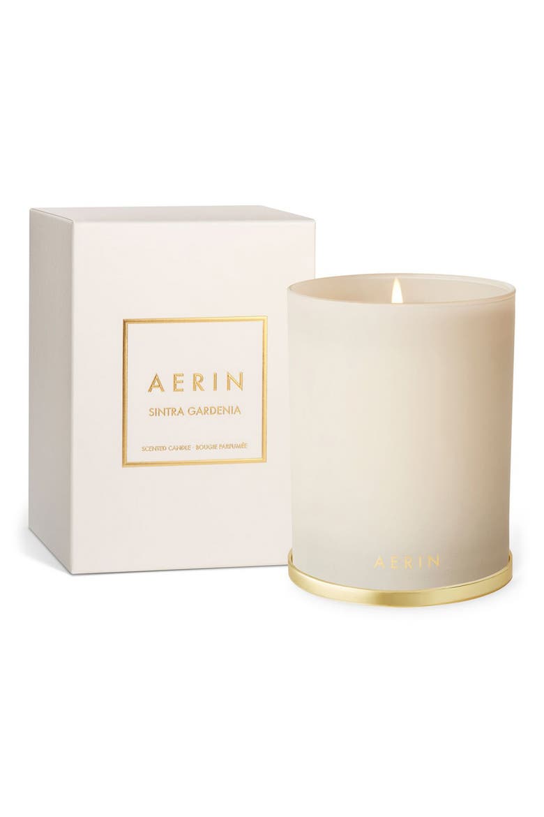 Sintra Gardenia Scented Candle, Main, color, CREAM
